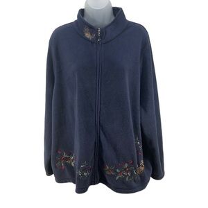 Vintage Croft & Barrow Women’s Floral Full Zipper Jacket Size 2X 90’ Y2K